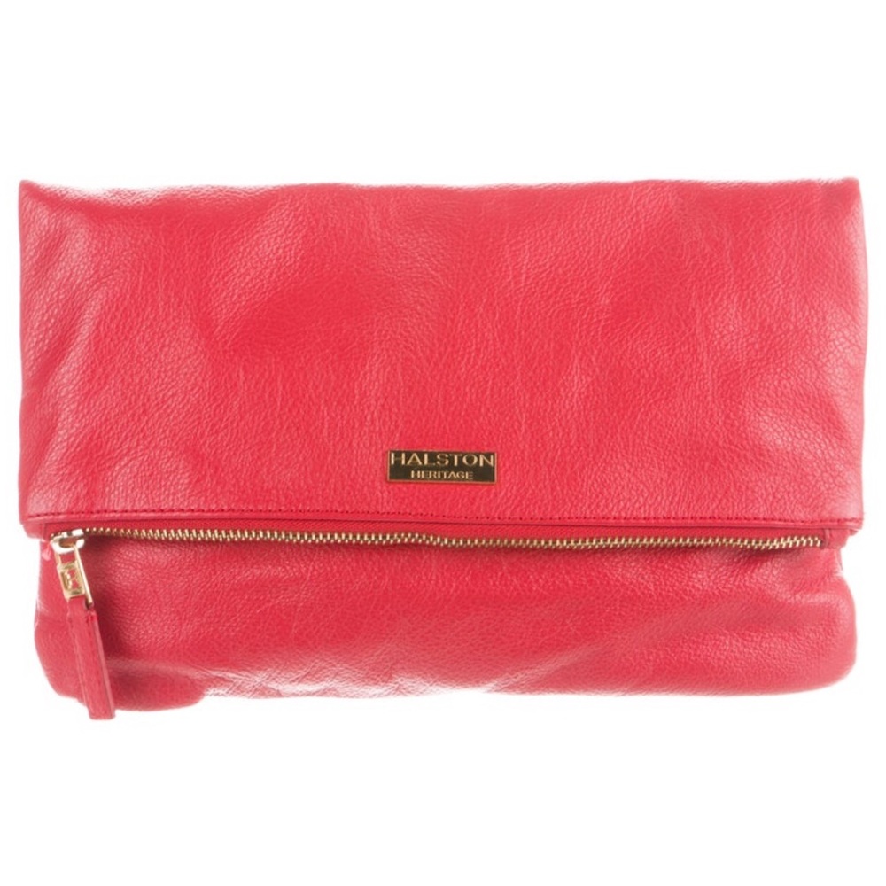Halston Heritage Jenny Red Foldover Clutch